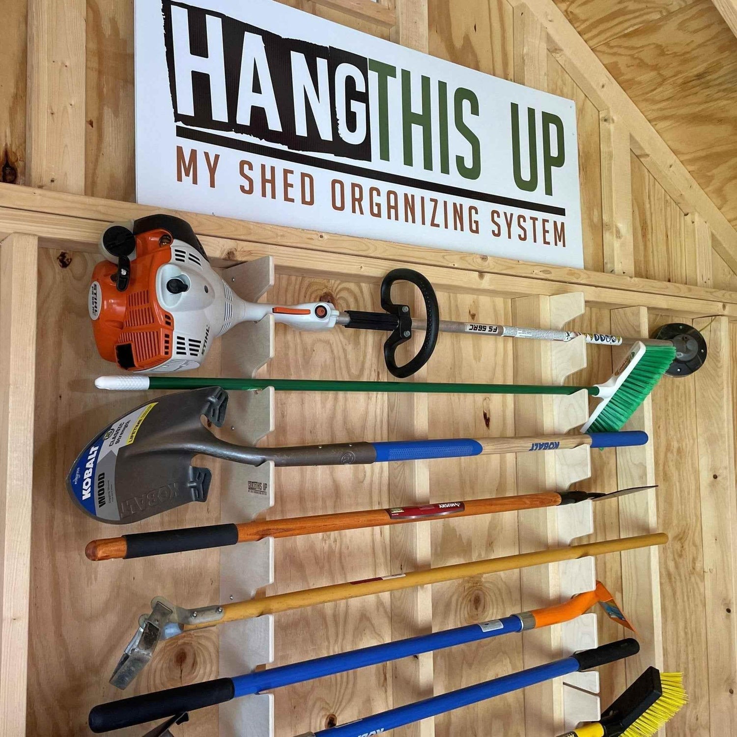 Garden Tool Organizer – Yard Tool Rack for Shed Storage Shed Organization by HangThis Up My Shed Organizing System