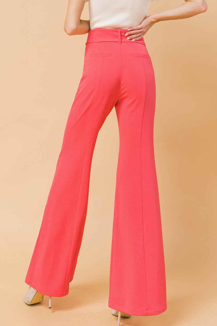 COUNTDOWN THE HOURS WOVEN FLARED PANTS PANTS by Flying Tomato