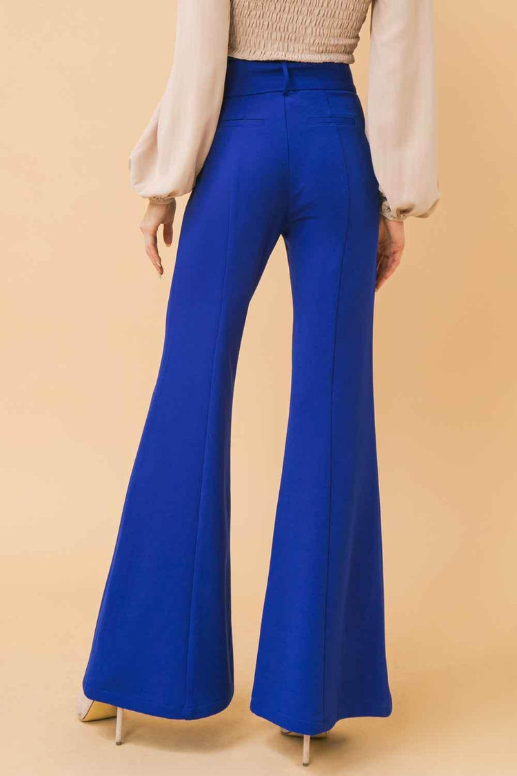 COUNTDOWN THE HOURS WOVEN FLARED PANTS PANTS by Flying Tomato