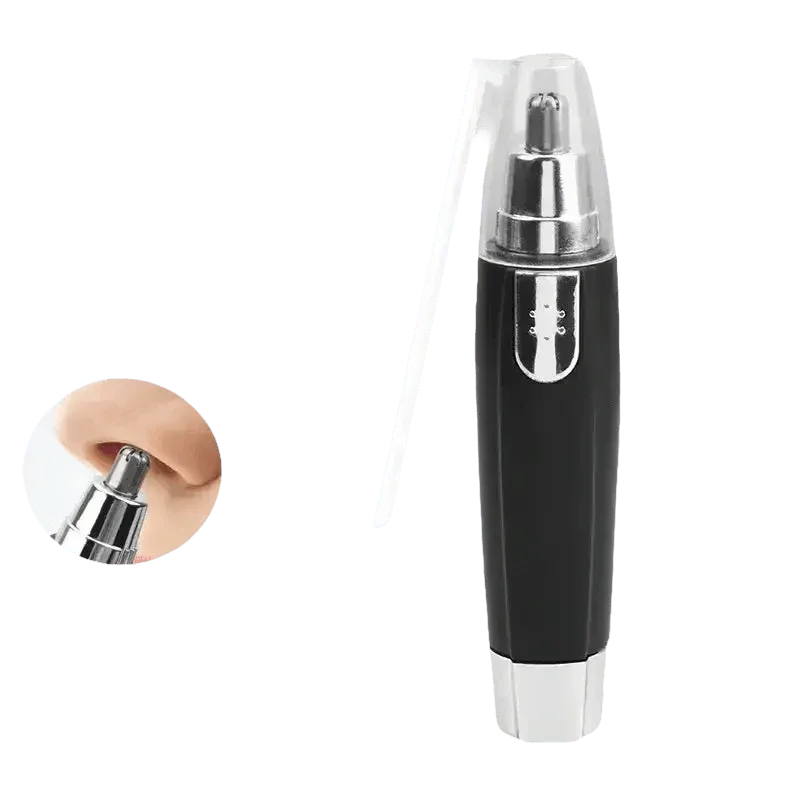 Black and Silver Nose Hair Trimmer Electric Ear Neck Trimmer Nose Hair Removal by Queen Make Up Store