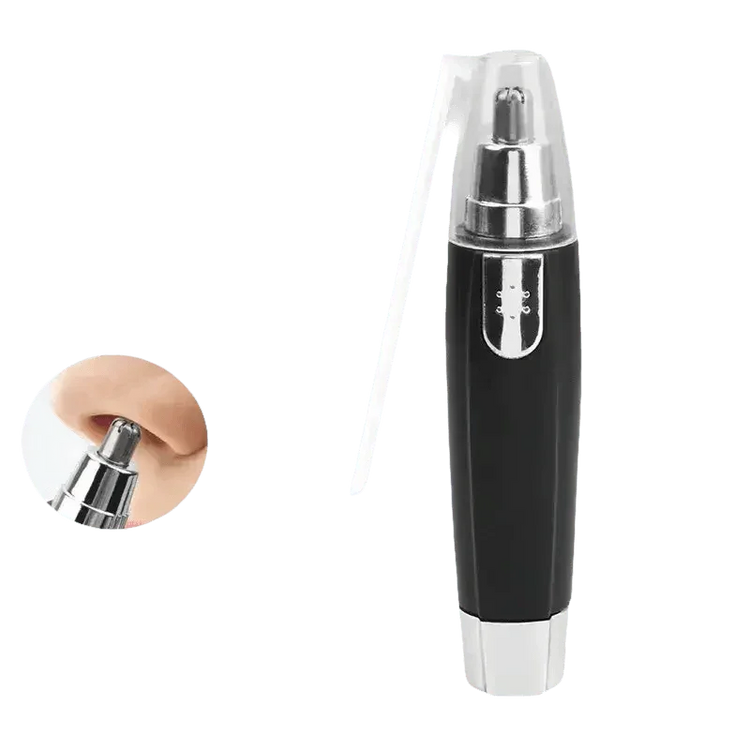 Black and Silver Nose Hair Trimmer Electric Ear Neck Trimmer Nose Hair Removal by Queen Make Up Store