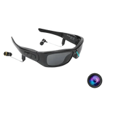 Black Camcorder Glasses Camera with Headphones. HD 1080P Mini Camcorder Glasses Sunglasses by Believe me Store