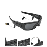 Black Camcorder Glasses Camera with Headphones. HD 1080P Mini Camcorder Glasses Sunglasses by Believe me Store