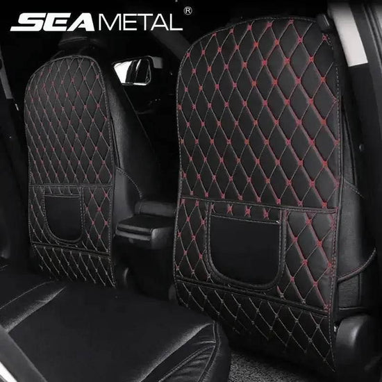Black Car Seat Protector Pad with Red Stitching Car seat cover by DSERS