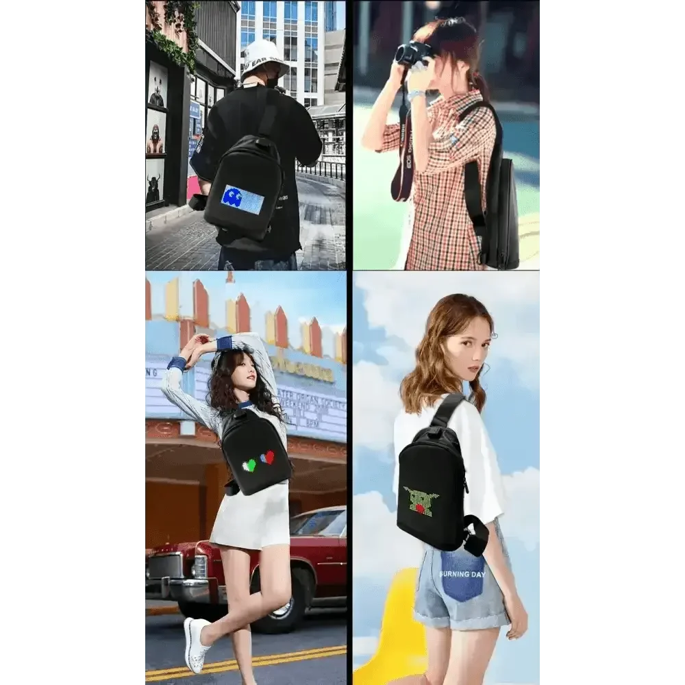 Black LED Pixel Backpacks and Smart Waist Bags LED Bag by DSERS