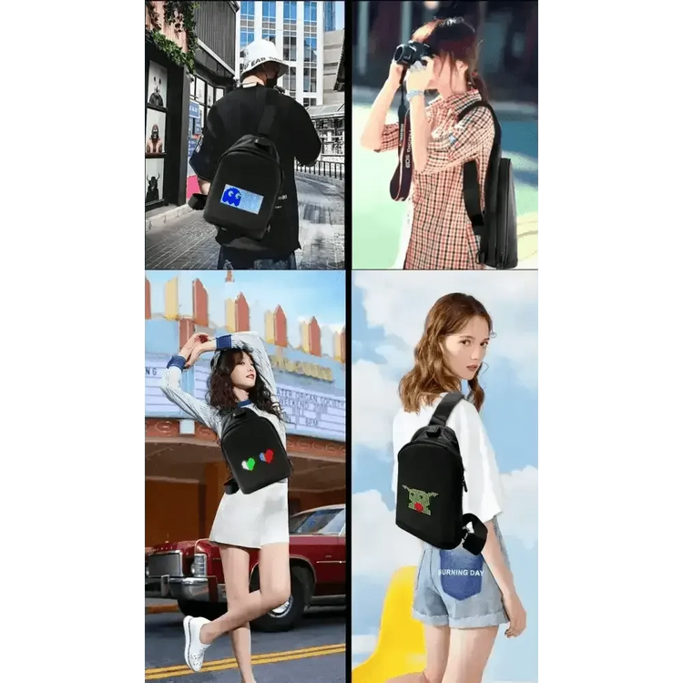 Black LED Pixel Backpacks and Smart Waist Bags LED Bag by DSERS