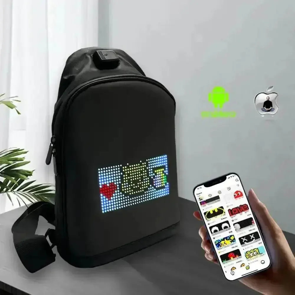 Black LED Pixel Backpacks and Smart Waist Bags LED Bag by DSERS
