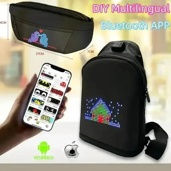 Black LED Pixel Backpacks and Smart Waist Bags LED Bag by DSERS