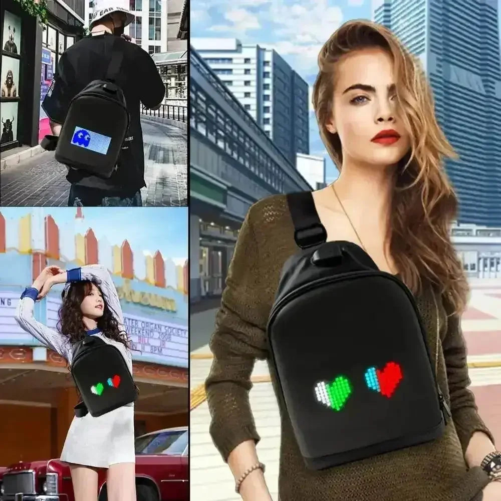 Black LED Pixel Backpacks and Smart Waist Bags LED Bag by DSERS