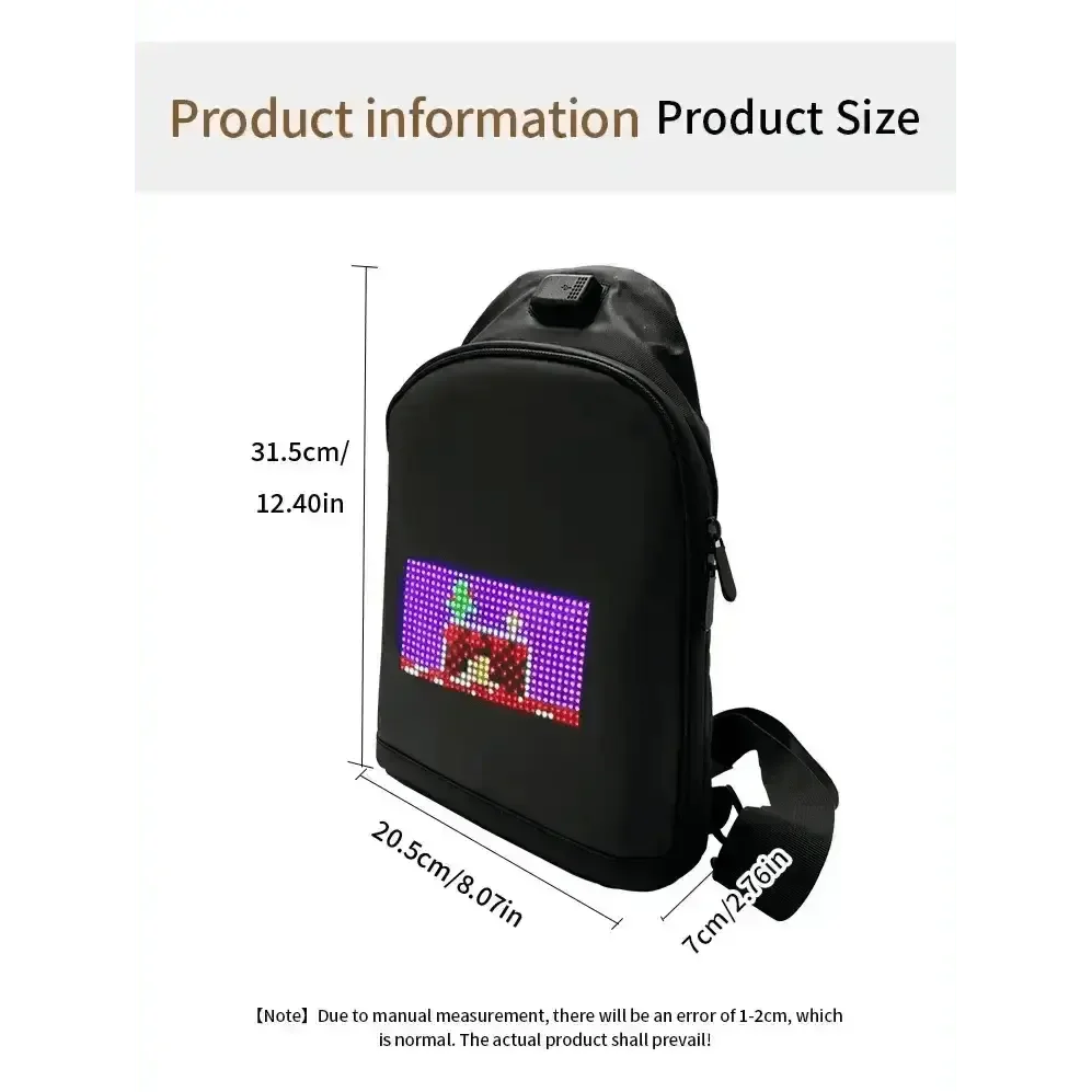 Black LED Pixel Backpacks and Smart Waist Bags LED Bag by DSERS