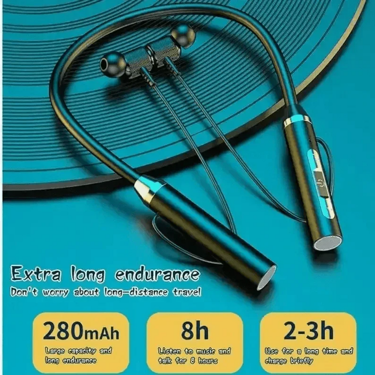 Black Magnetic Wireless Earphones J01 Portable Headphones by eboygifts