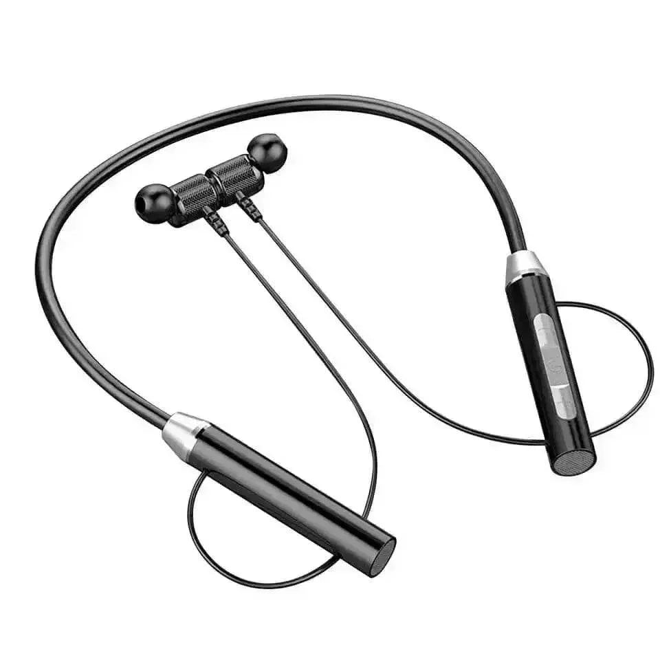Black Magnetic Wireless Earphones J01 Portable Headphones by eboygifts