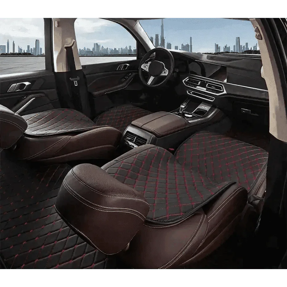 Black Quilted Leather Car Seat Covers Car seat cover by DSERS