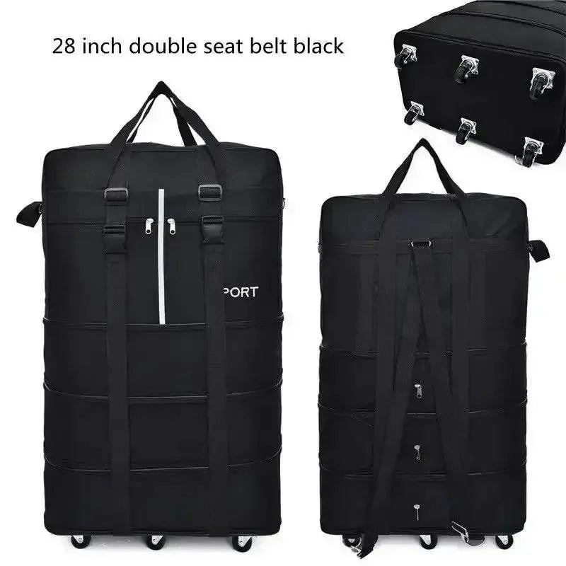 Black Rolling Foldable Luggage Bag Ultimate Travel Companion Portable Luggage by CJ