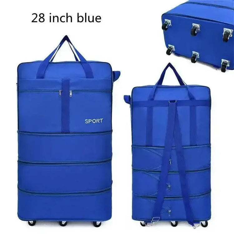 Black Rolling Foldable Luggage Bag Ultimate Travel Companion Portable Luggage by CJ