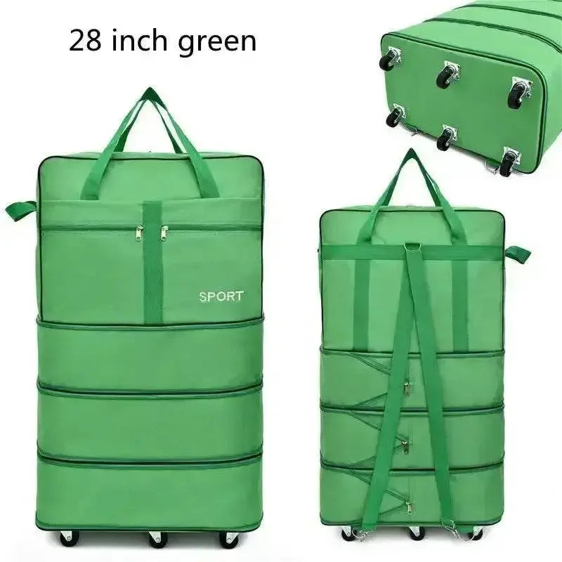 Black Rolling Foldable Luggage Bag Ultimate Travel Companion Portable Luggage by CJ