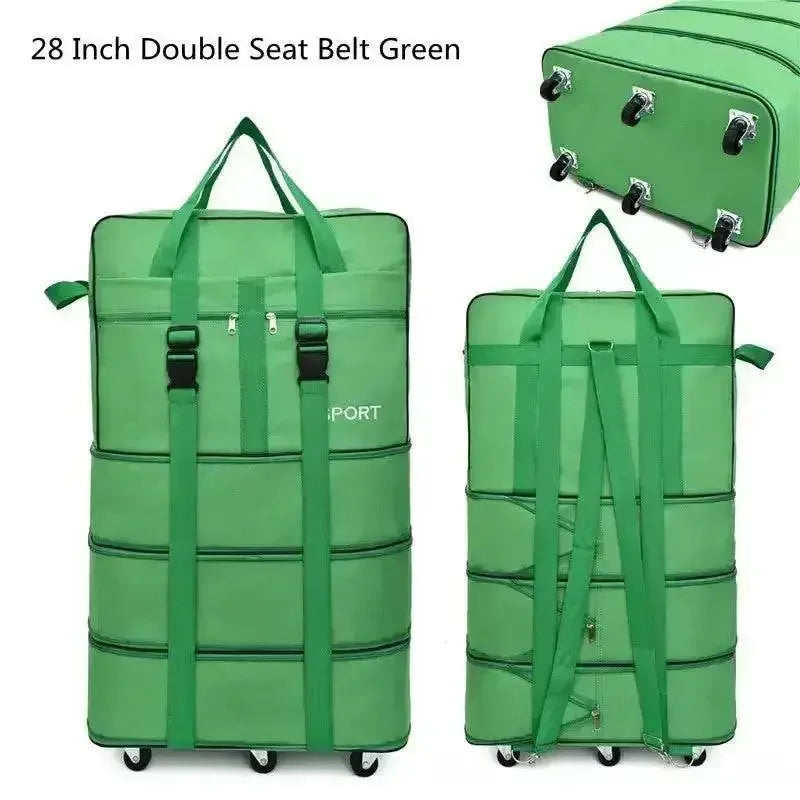 Black Rolling Foldable Luggage Bag Ultimate Travel Companion Portable Luggage by CJ