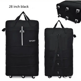 Black Rolling Foldable Luggage Bag Ultimate Travel Companion Portable Luggage by CJ