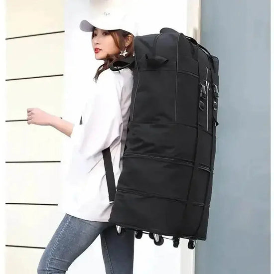 Black Rolling Foldable Luggage Bag Ultimate Travel Companion Portable Luggage by CJ
