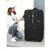 Black Rolling Foldable Luggage Bag Ultimate Travel Companion Portable Luggage by CJ