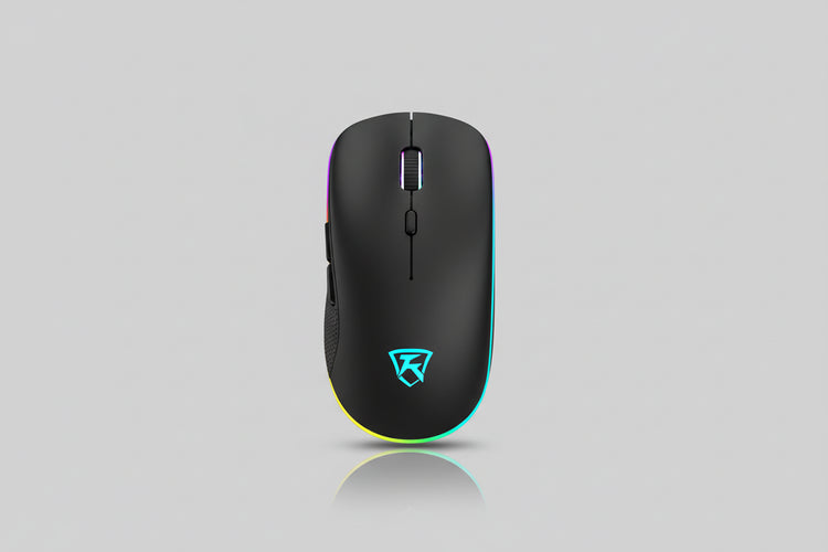 Black USB Rechargeable RGB LED Wireless Mouse Keyboard and Mouse by eboygifts