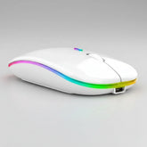 Black USB Rechargeable RGB LED Wireless Mouse Keyboard and Mouse by eboygifts