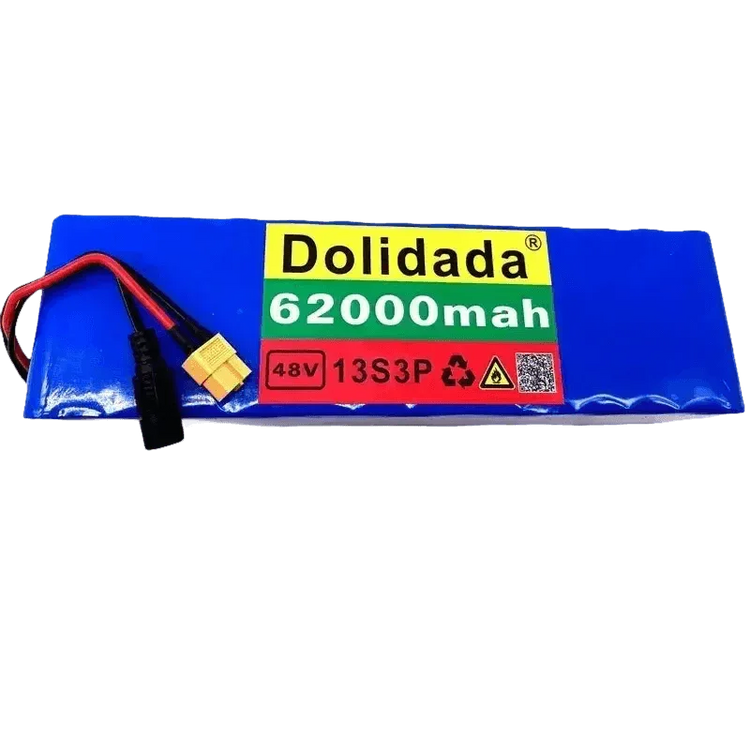 Blue 48V 62Ah Lithium Battery Pack 1000W 13S3P Ebike Battery by 1 Battery Monopoly Store