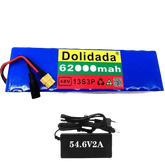 Blue 48V 62Ah Lithium Battery Pack 1000W 13S3P Ebike Battery by 1 Battery Monopoly Store