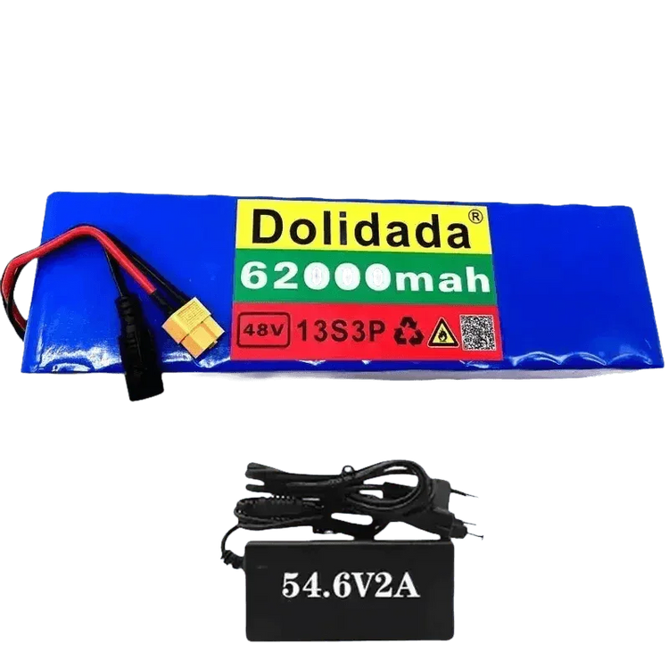 Blue 48V 62Ah Lithium Battery Pack 1000W 13S3P Ebike Battery by 1 Battery Monopoly Store