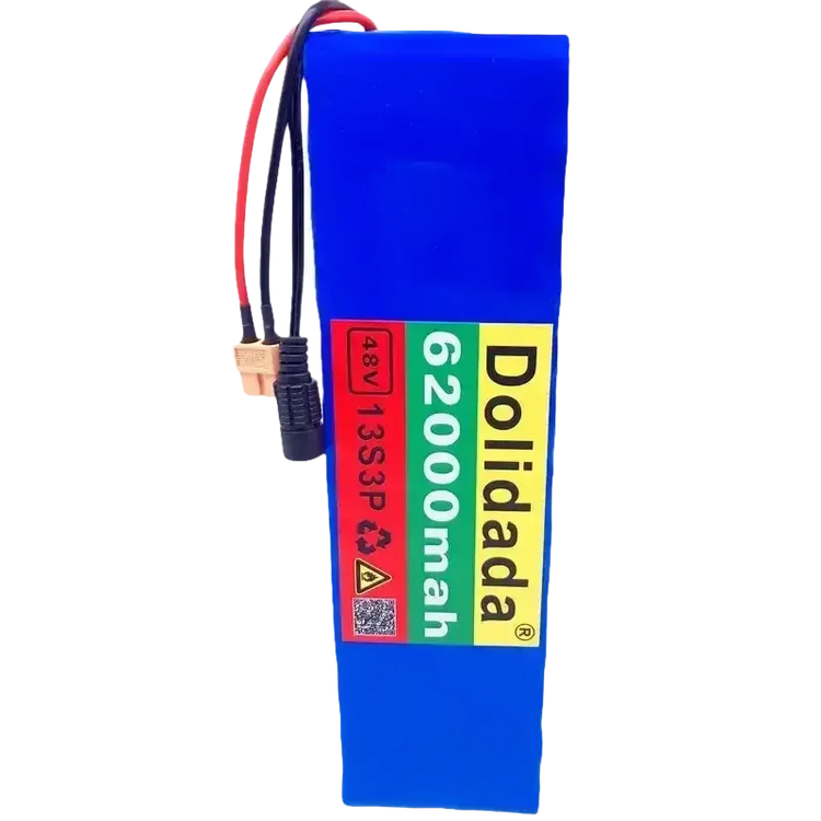 Blue 48V 62Ah Lithium Battery Pack 1000W 13S3P Ebike Battery by 1 Battery Monopoly Store