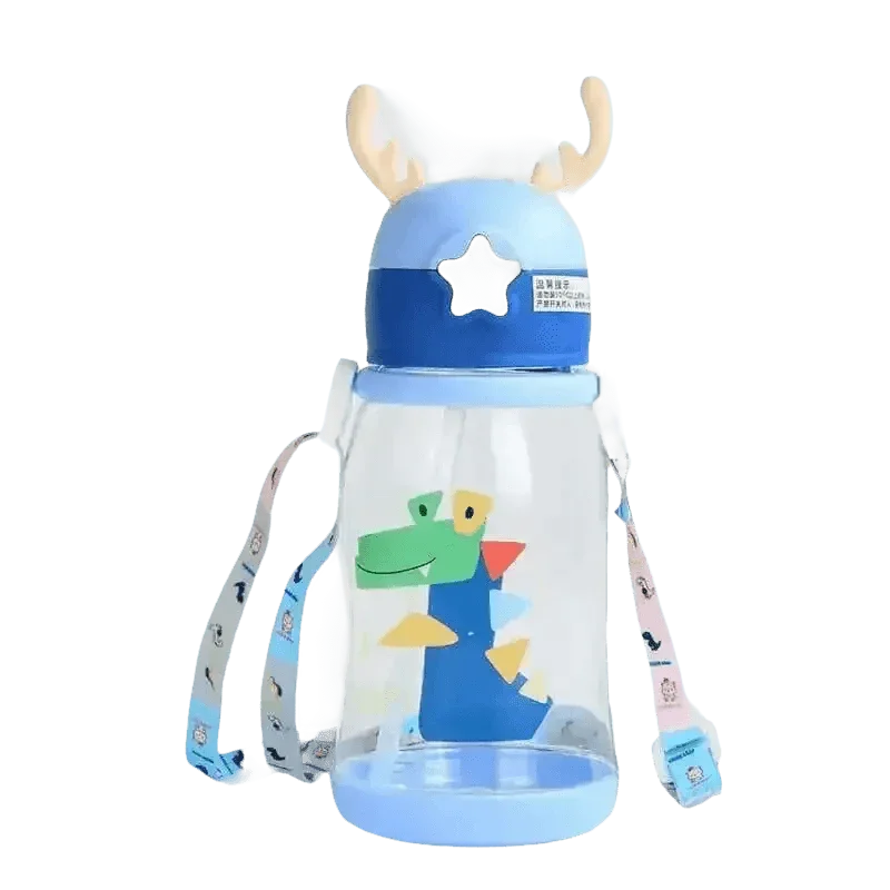 Blue Dinosaur Antler Kids Water Sippy Cup for Kids Creative Cartoon Sippy Cups by Cutesliving Store