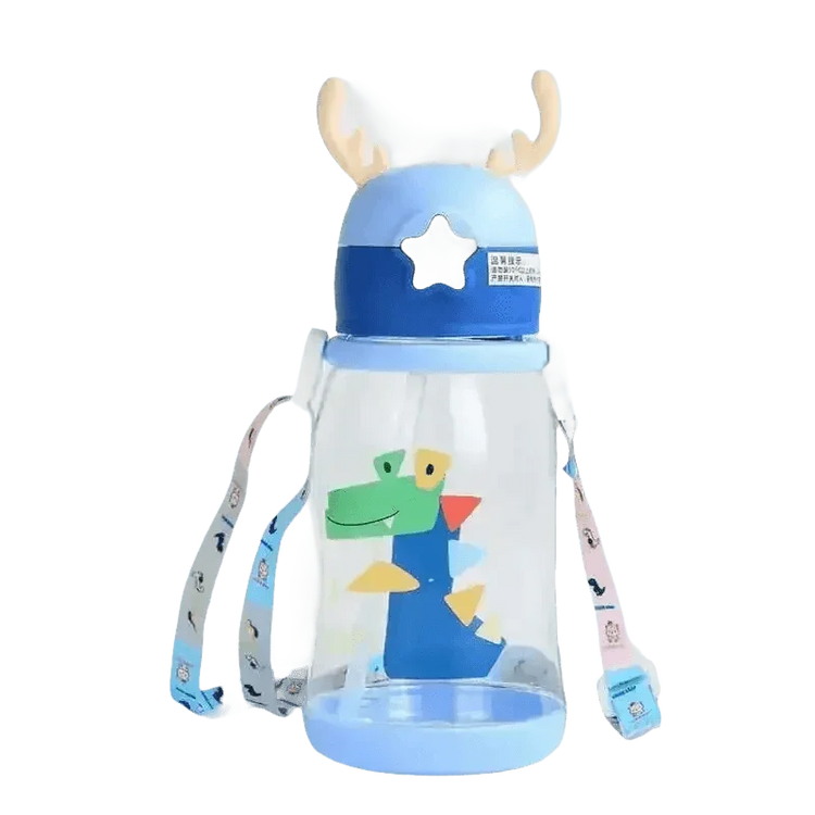 Blue Dinosaur Antler Kids Water Sippy Cup for Kids Creative Cartoon Sippy Cups by Cutesliving Store