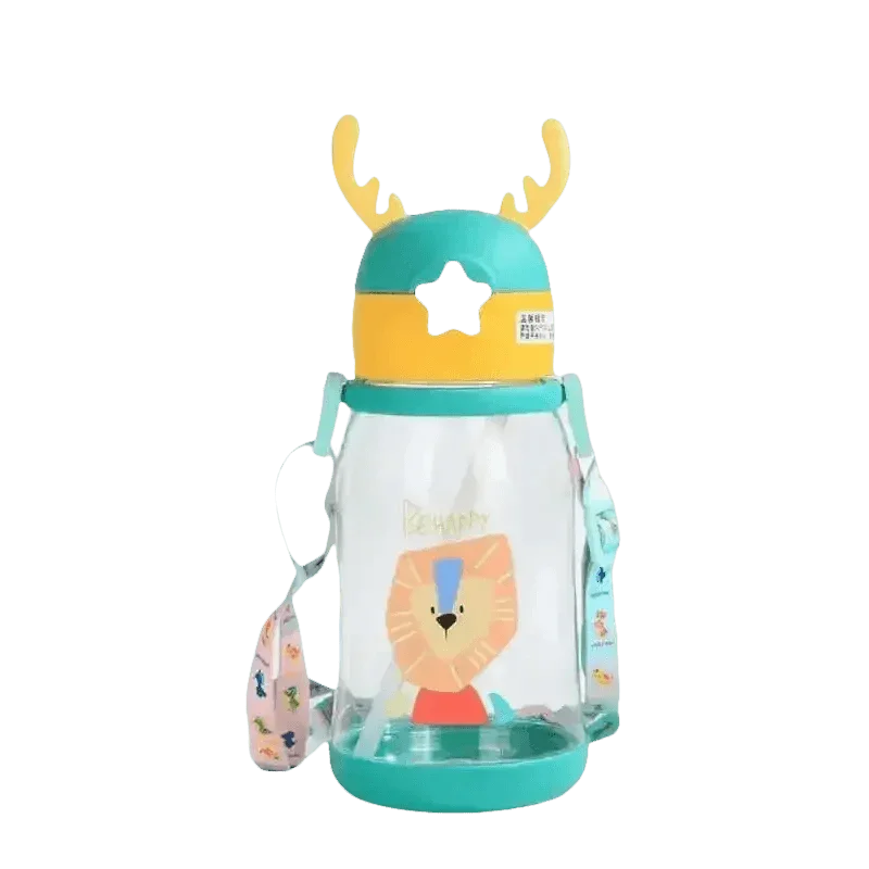 Blue Dinosaur Antler Kids Water Sippy Cup for Kids Creative Cartoon Sippy Cups by Cutesliving Store