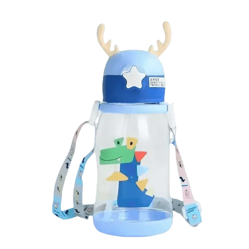 Blue Dinosaur Antler Kids Water Sippy Cup for Kids Creative Cartoon Sippy Cups by Cutesliving Store