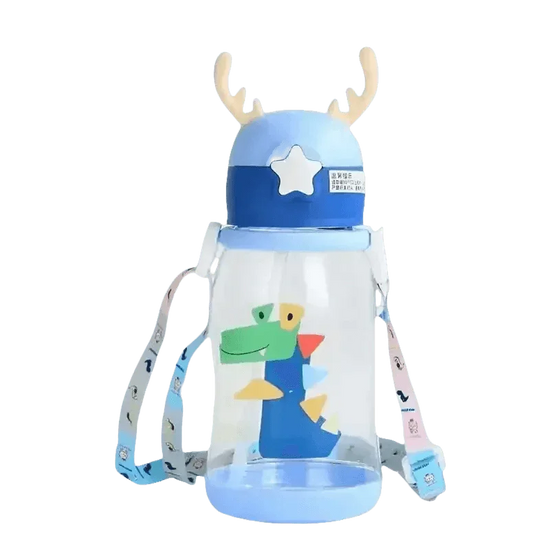 Blue Dinosaur Antler Kids Water Sippy Cup for Kids Creative Cartoon Sippy Cups by Cutesliving Store