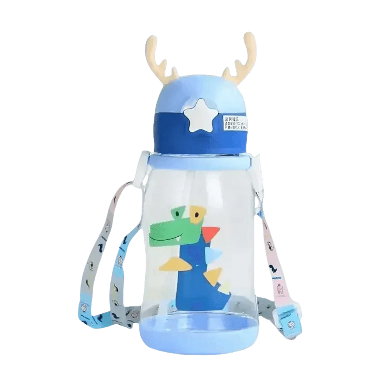 Blue Dinosaur Antler Kids Water Sippy Cup for Kids Creative Cartoon Sippy Cups by Cutesliving Store