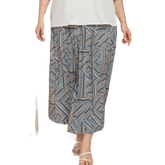 Blue Geometric Pleated Skirt Deep Teal Basic Style Length Womenswear by Trendsi