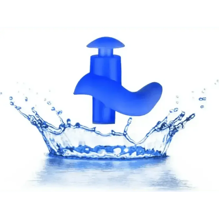 Blue Silicone Water Sports Earplugs Hypoallergenic Ear Plugs by CJ