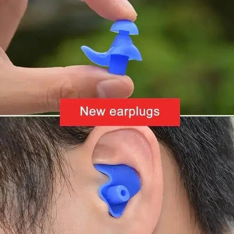 Blue Silicone Water Sports Earplugs Hypoallergenic Ear Plugs by CJ