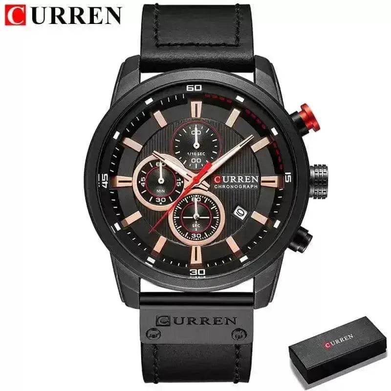 Brown Gold Mens Chronograph Quartz Watch, brown rose gold men&