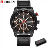 Brown Gold Mens Chronograph Quartz Watch, brown rose gold men&