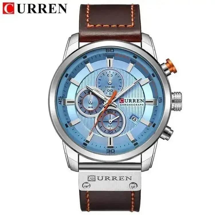 Brown Gold Mens Chronograph Quartz Watch, brown rose gold men&