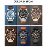 Brown Gold Mens Chronograph Quartz Watch, brown rose gold men&