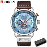 Brown Gold Mens Chronograph Quartz Watch, brown rose gold men&
