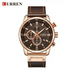 Brown Gold Mens Chronograph Quartz Watch, brown rose gold men&