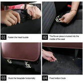 Brown Leather Car Seat Organizer Seametal Anti Kick Pad Car seat cover by DSERS
