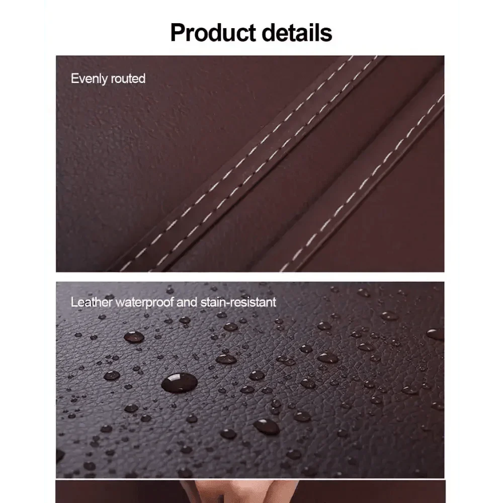 Brown Leather Car Seat Organizer Seametal Anti Kick Pad Car seat cover by DSERS