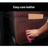 Brown Leather Car Seat Organizer Seametal Anti Kick Pad Car seat cover by DSERS