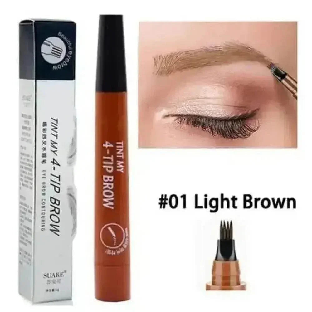 Brown Waterproof Brow Microblading Pen Eyebrow Eyeliner Brush by DK-Cosmetics Store