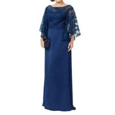 Burgundy Lace Evening Gown Long Sleeve Lace Bride Dress Floor Custom Size women&